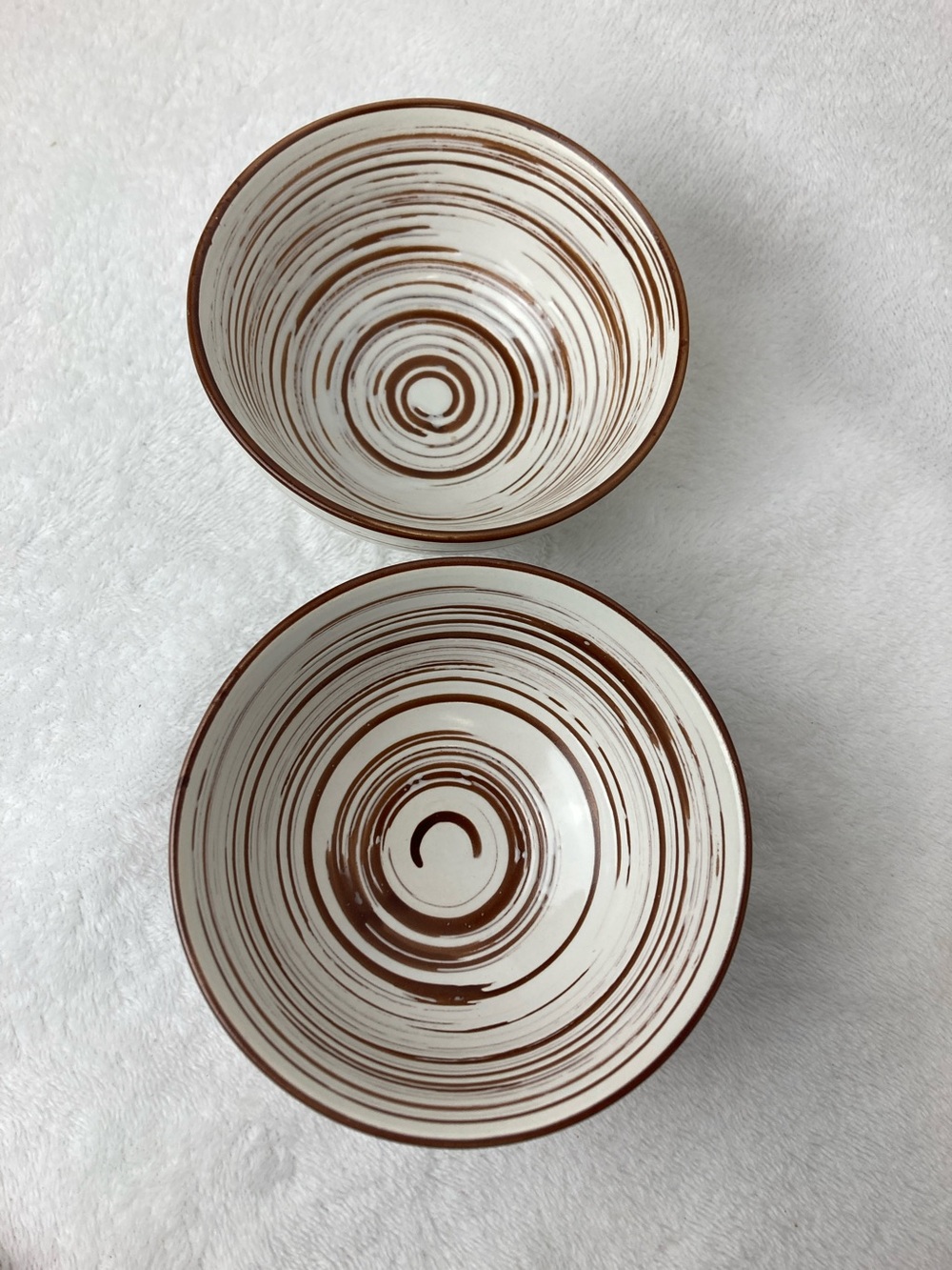 VTG Pier 1 Brown Swirl Dipping/ Pinch Bowls Set of 2, 4.25”